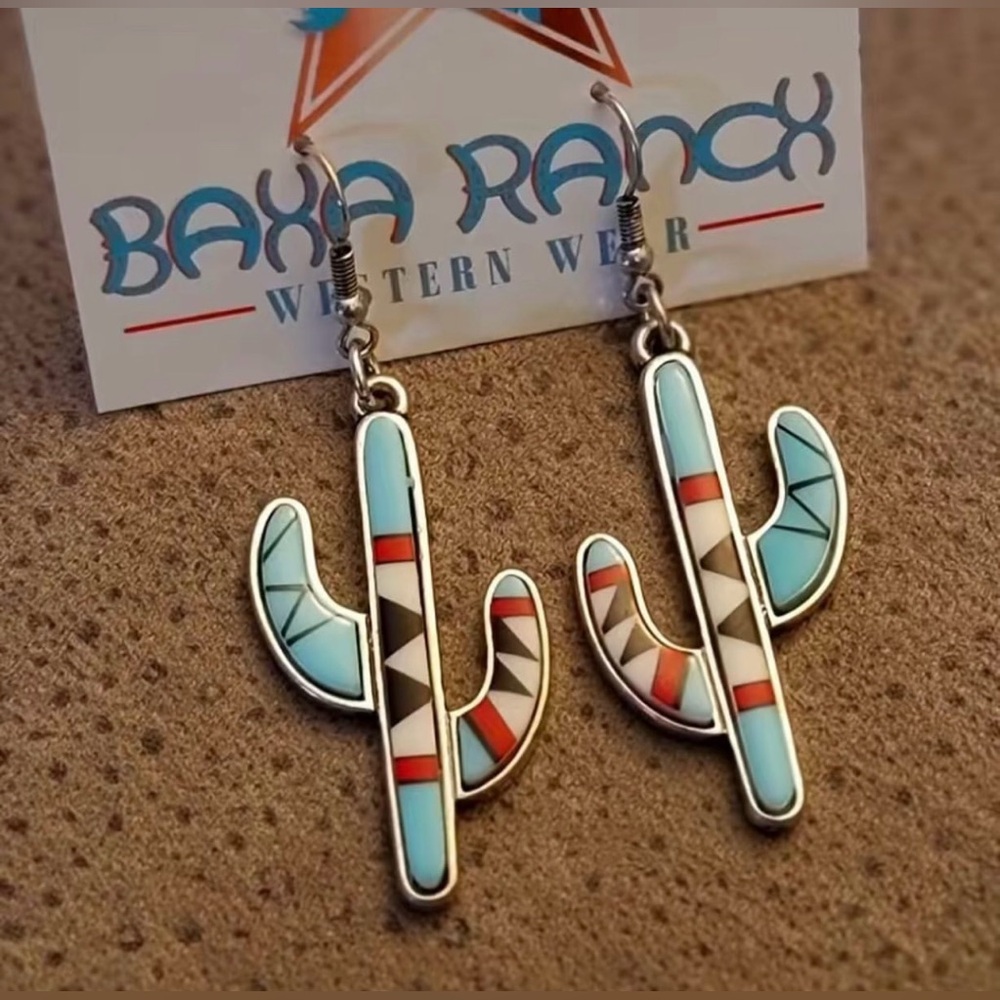 #227 | Southwest Saguaro Cactus Dangle Earrings